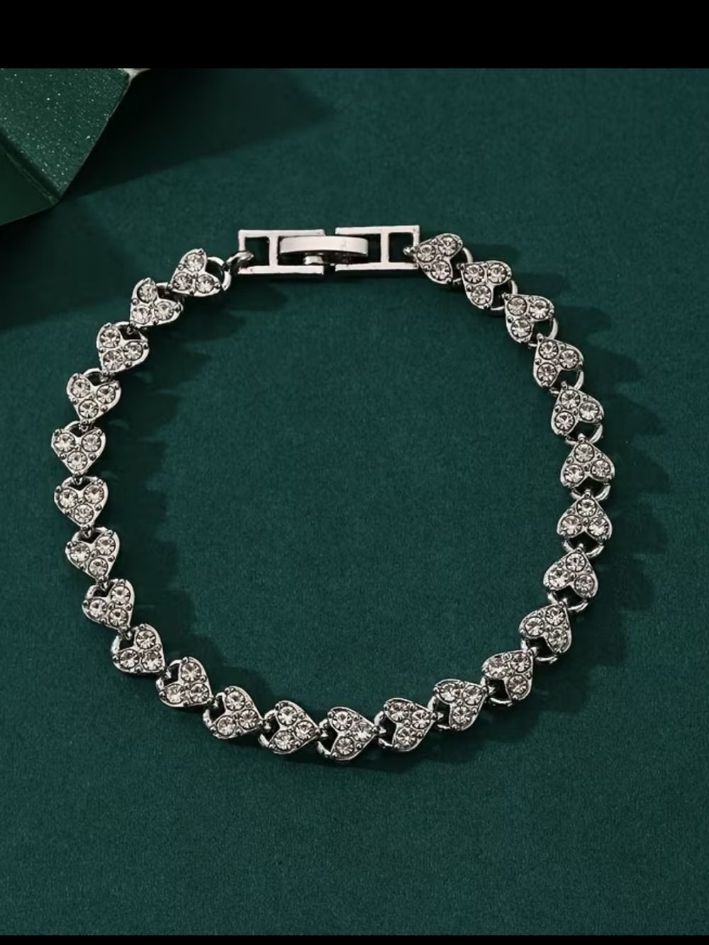Affordable Fashion Finds Silver Heart Crystal Link Bracelet